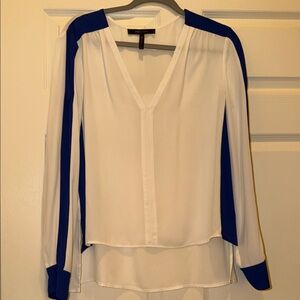 BCBG White and Blue Blouse